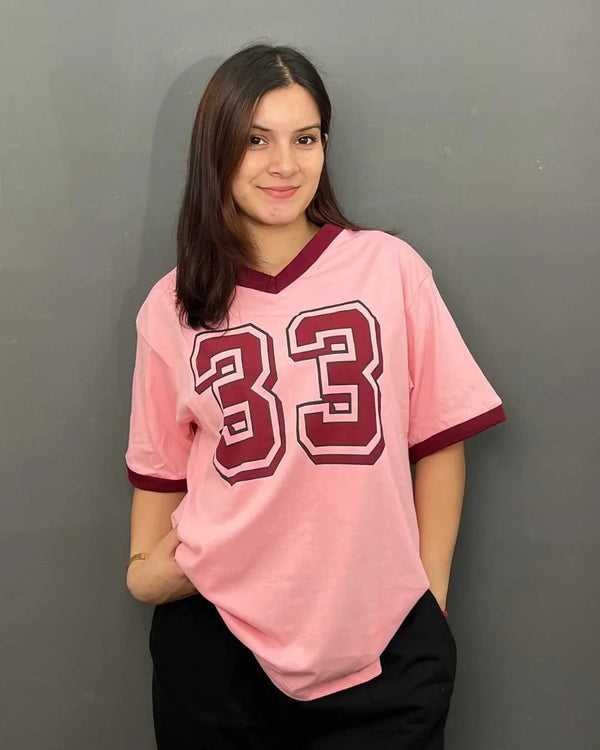 33 Tap-Out V-Neck Oversize T-Shirt for Women Online In India | DKY