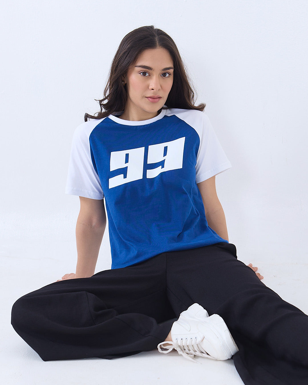 Shop Basic Royal Blue 99 Raglan T-Shirt | Dky