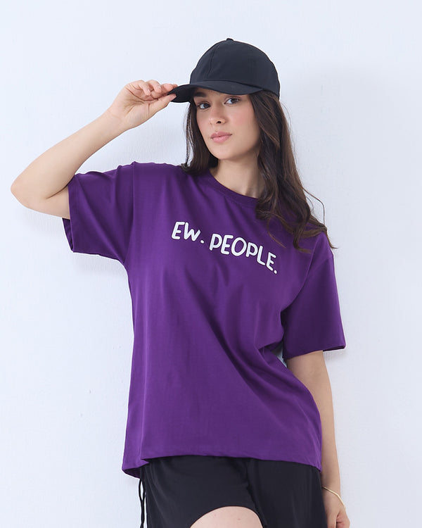 Purple Ew People Oversized T-Shirt