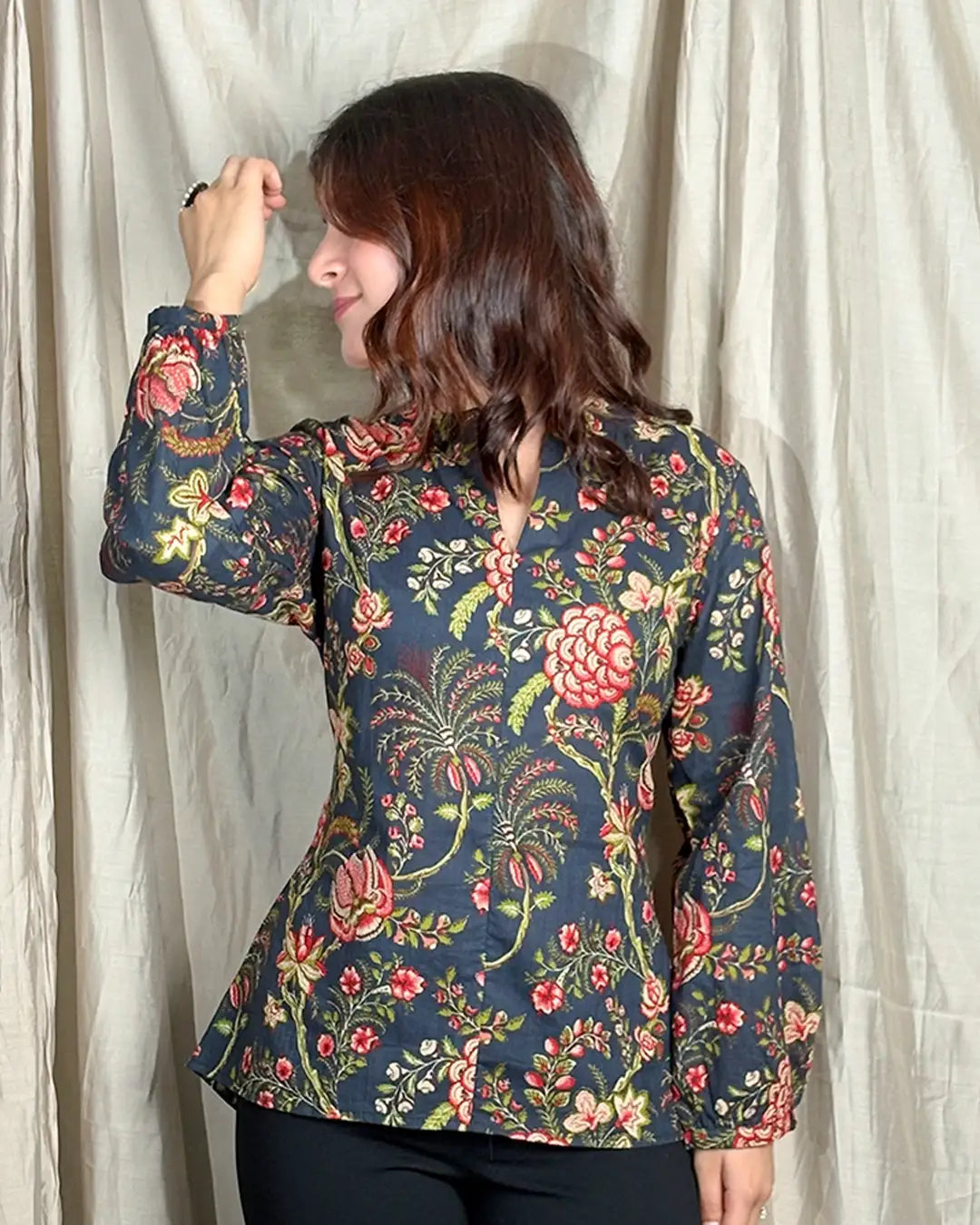 Blue Vaani High Low Short Kurti