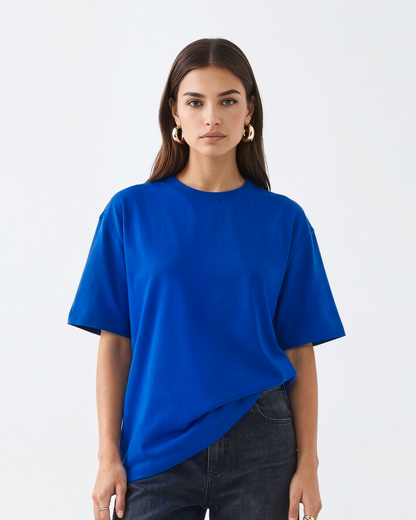 Royal Blue Plain Oversized T-Shirt