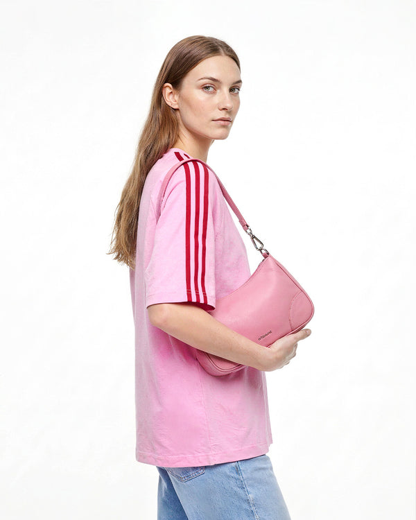 Pink-Red Curve Plain Oversize T-Shirt
