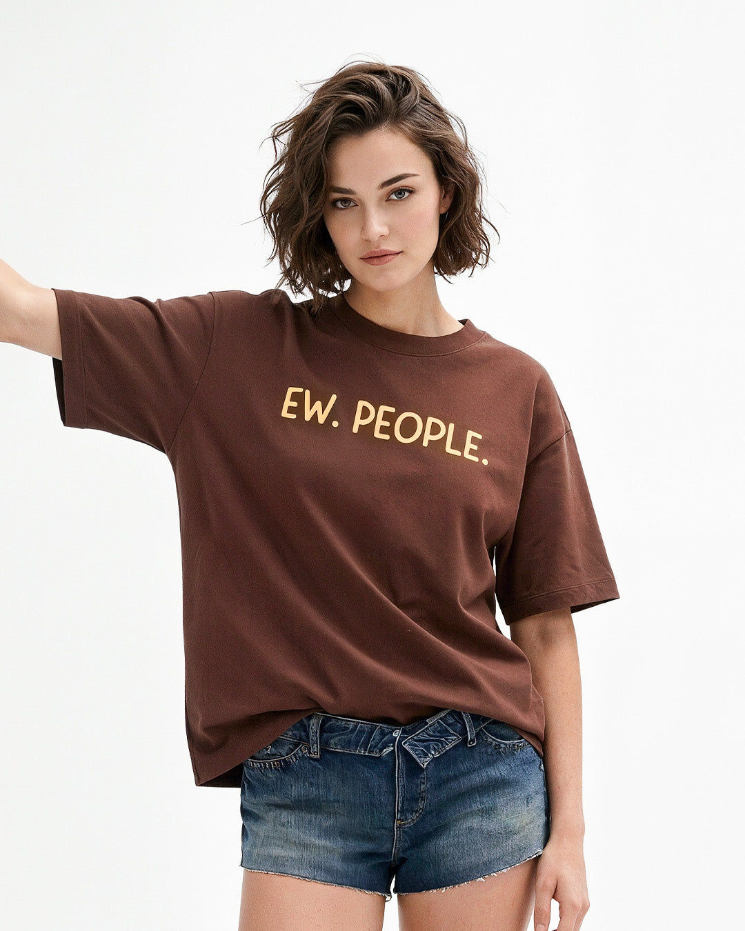 Brown Ew People Oversized T-Shirt