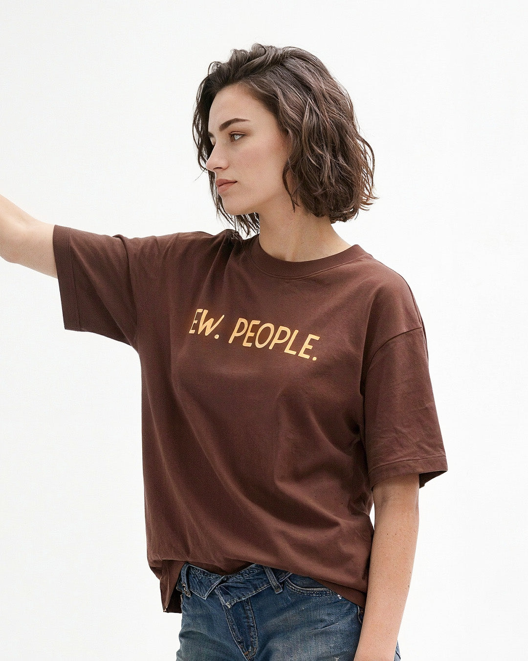 Brown Ew People Oversized T-Shirt