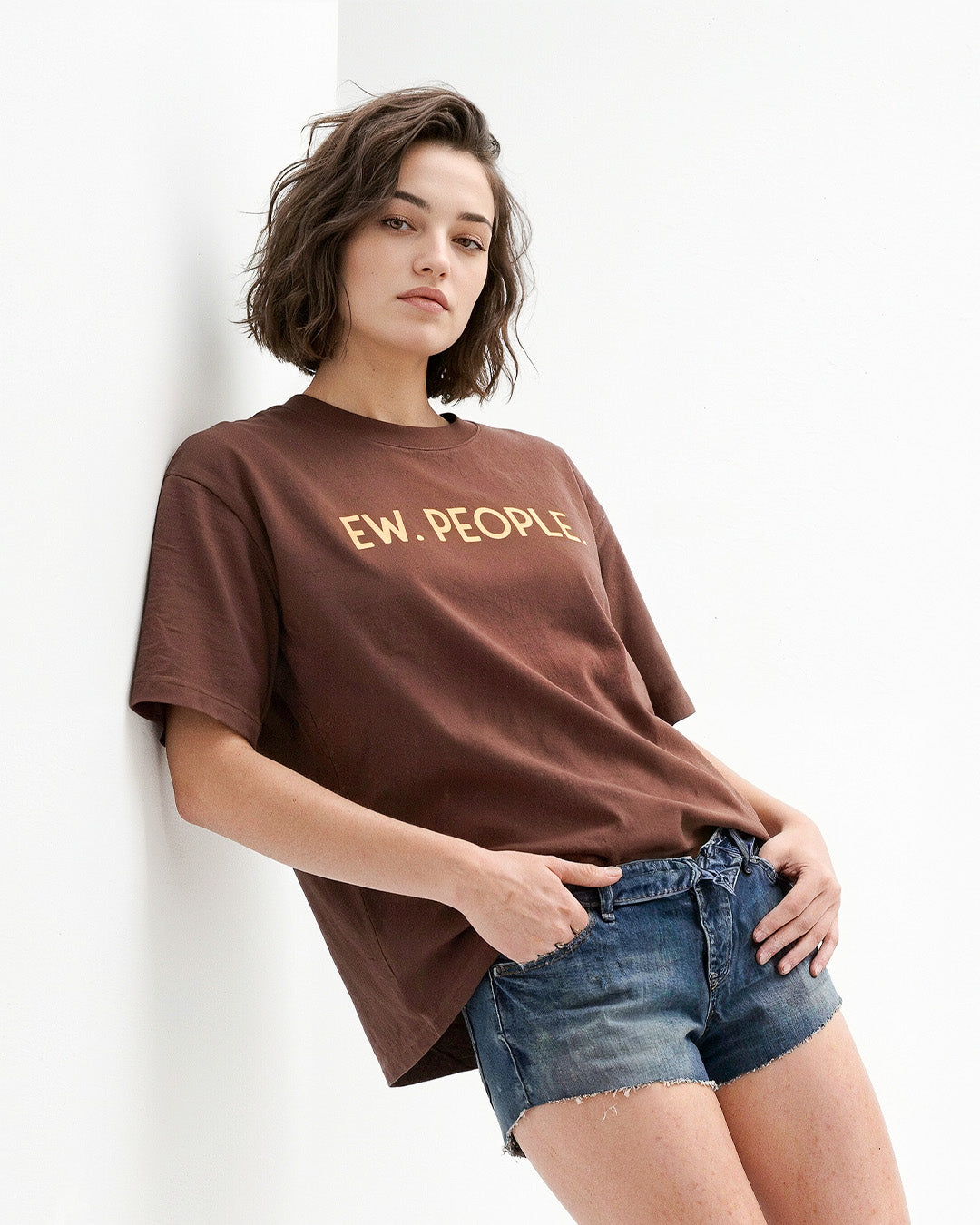 Brown Ew People Oversized T-Shirt