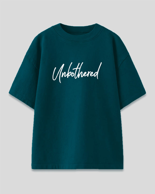 Petrol Blue Unbothered Oversized T-Shirt