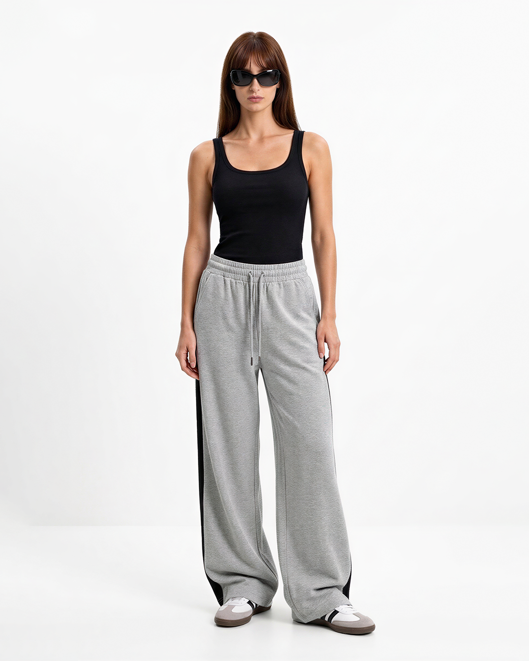 Grey Melange Runner Pants