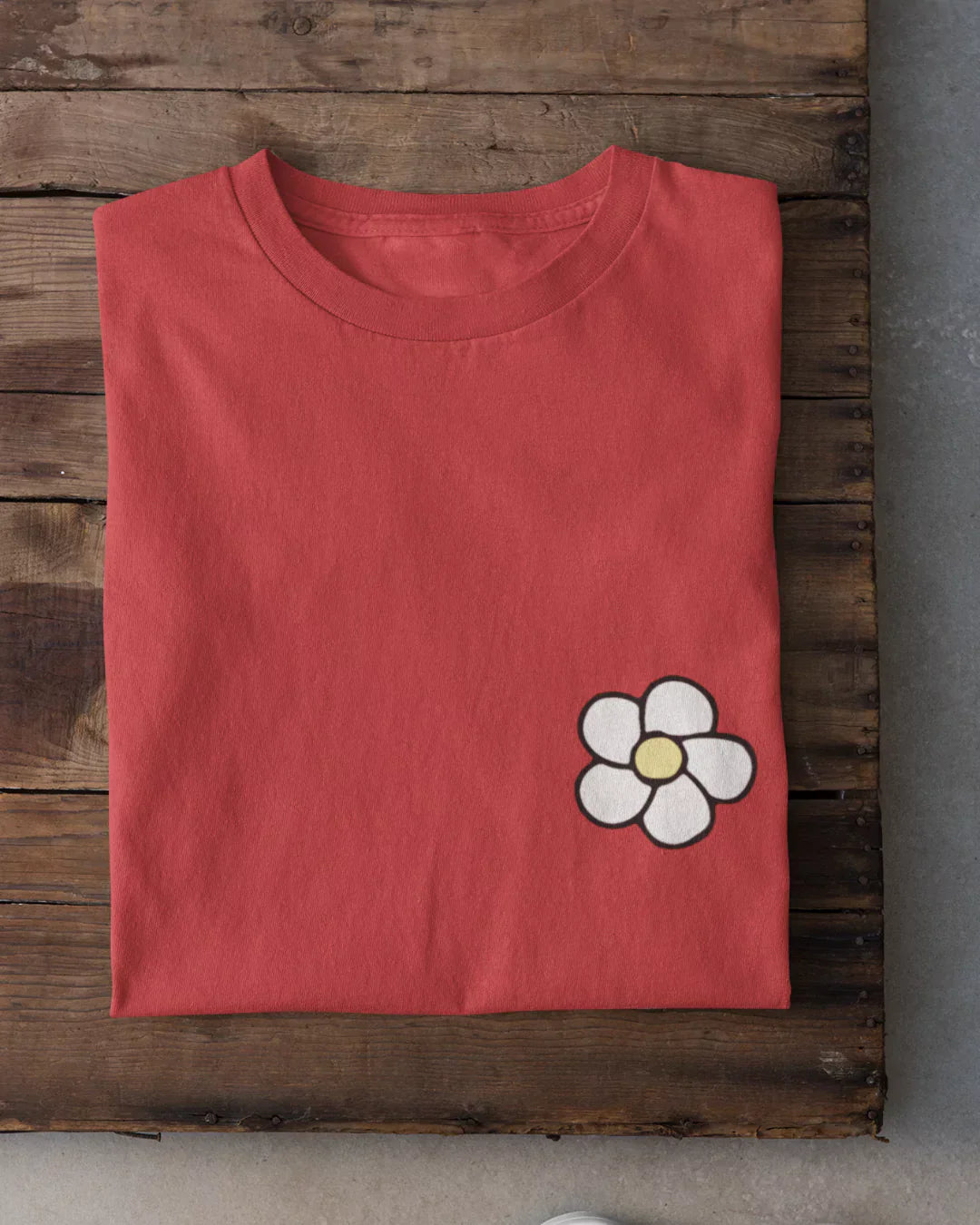 Red Pocket Flower T-Shirt