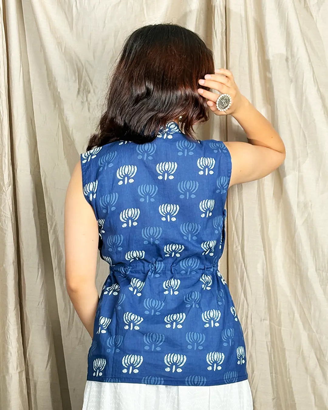 Blue Inayat Cinched Top