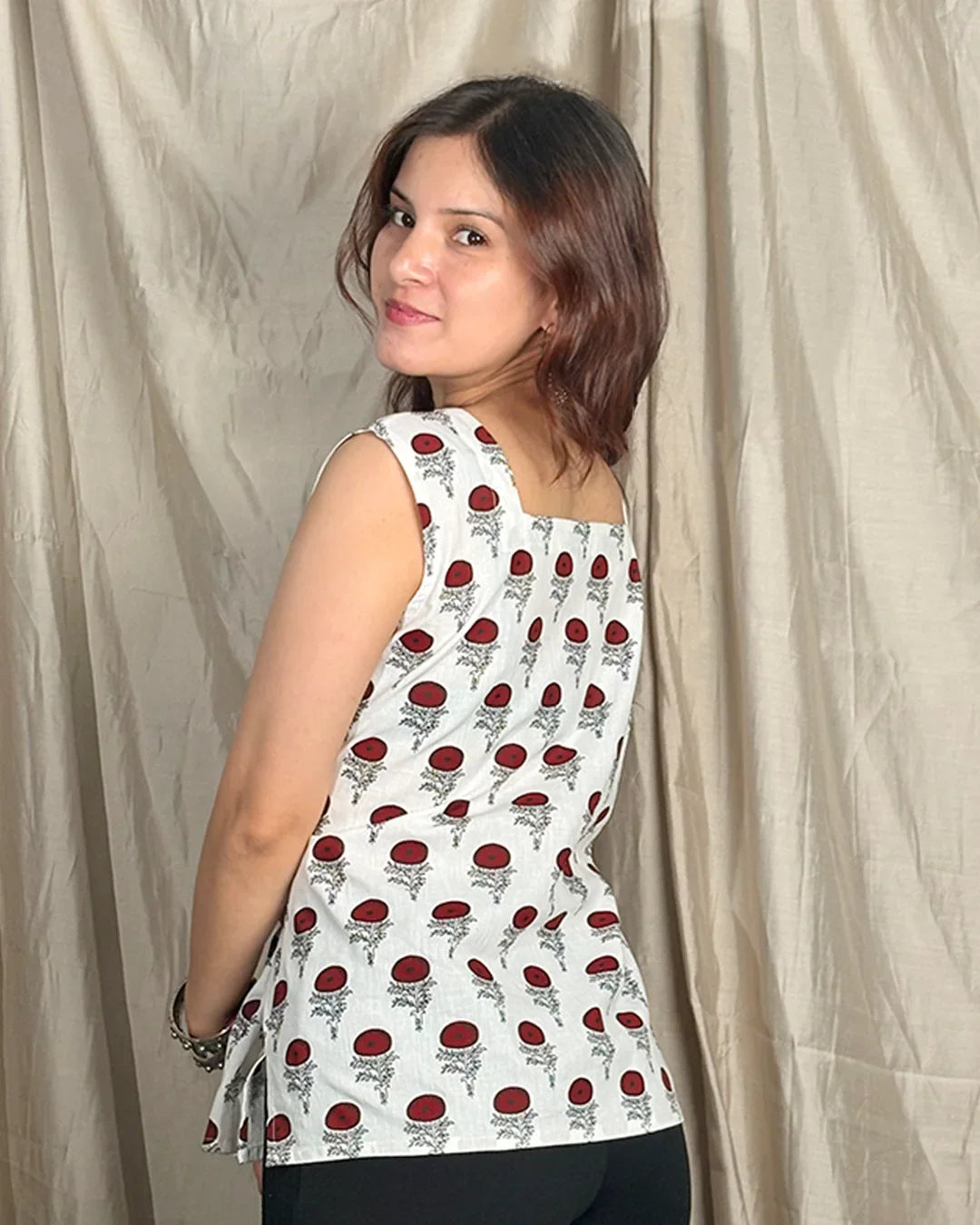 White Nayra Short Kurti