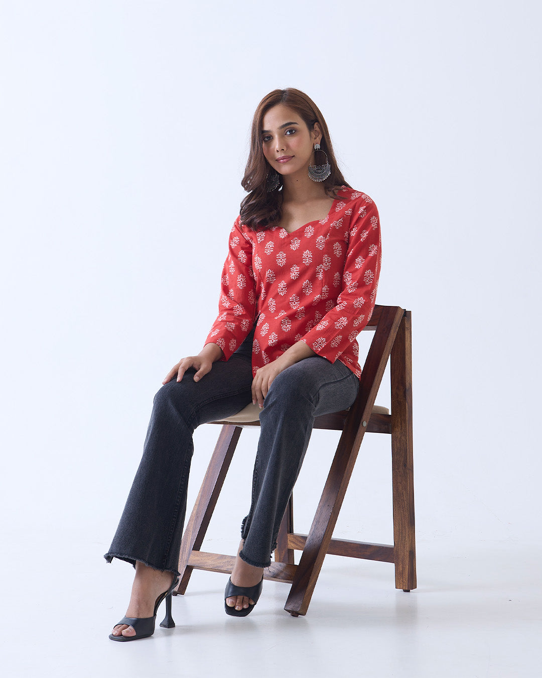 Red Ayesha Slit Kurti