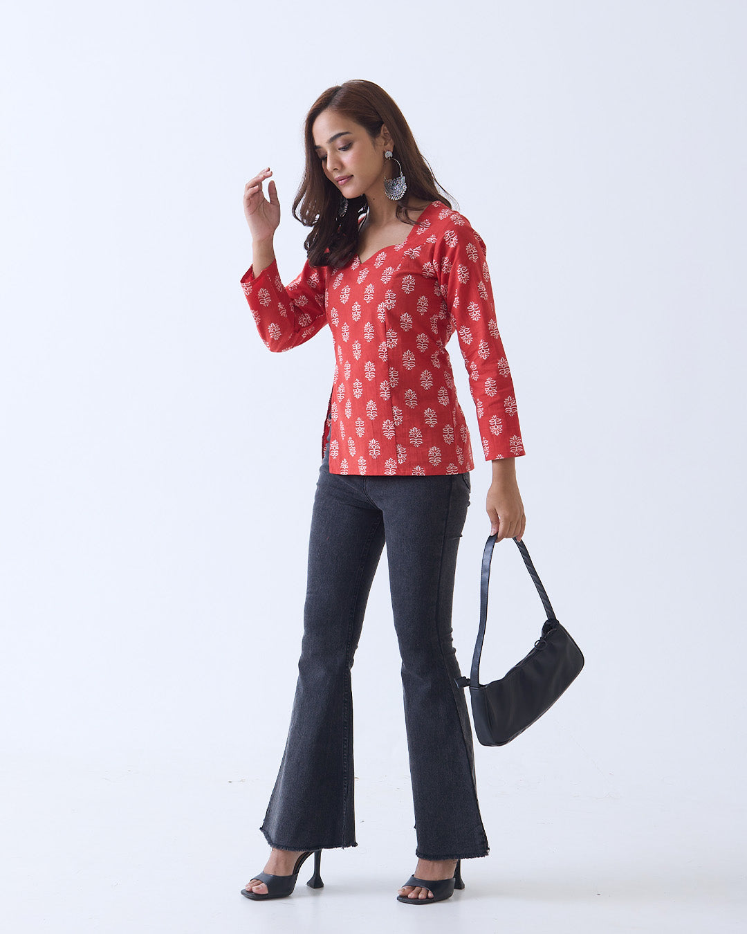 Red Ayesha Slit Kurti