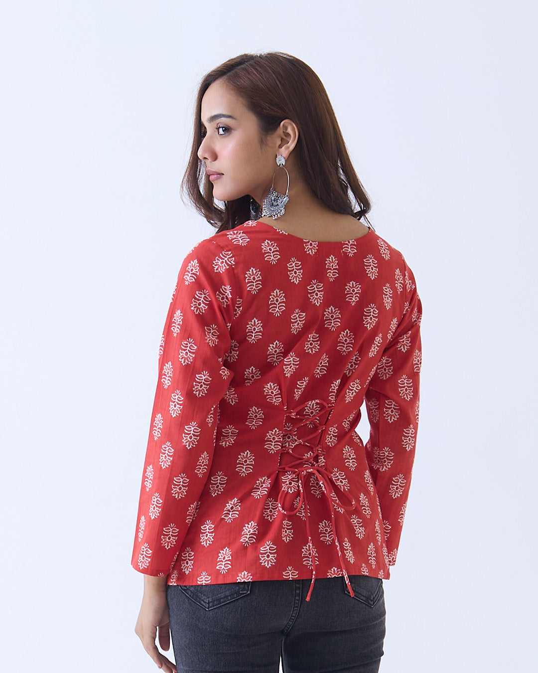 Red Ayesha Slit Kurti