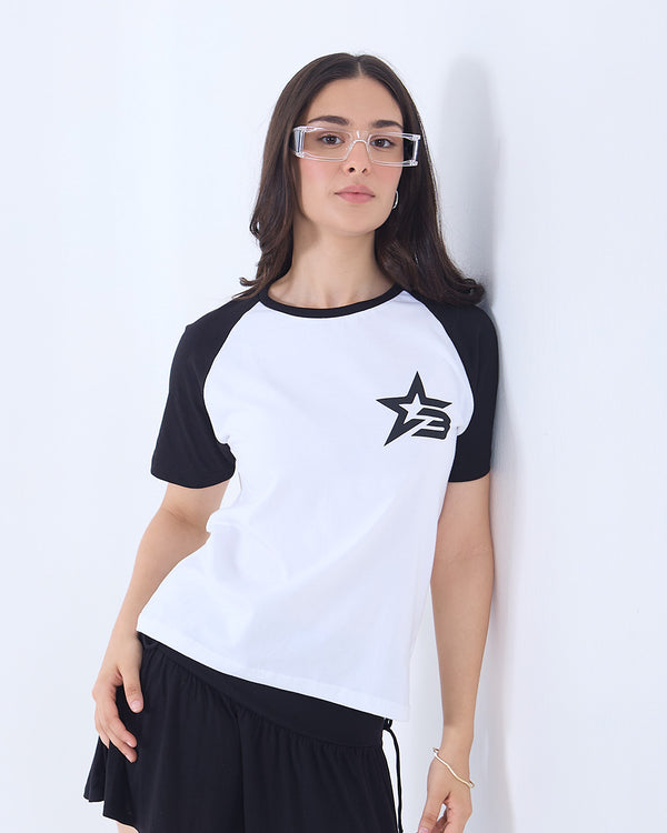 Cosmic White Raglan T-Shirt