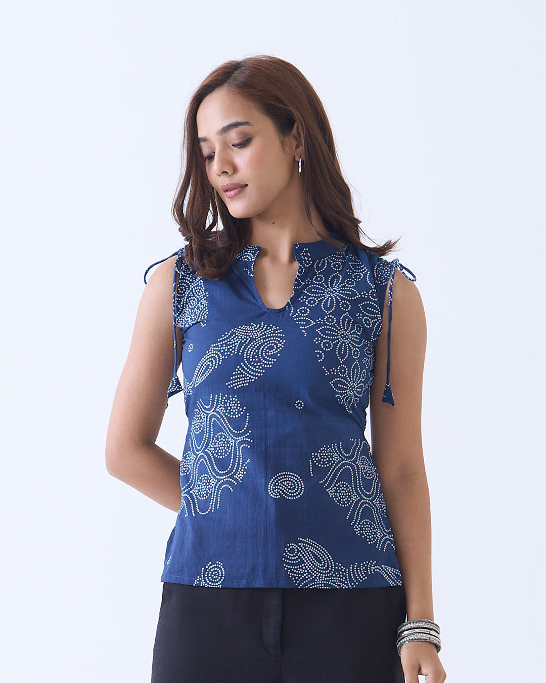 Blue Monica Ruched Kurti