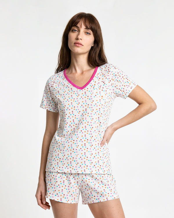 Berry Pop Cotton Shorts Set