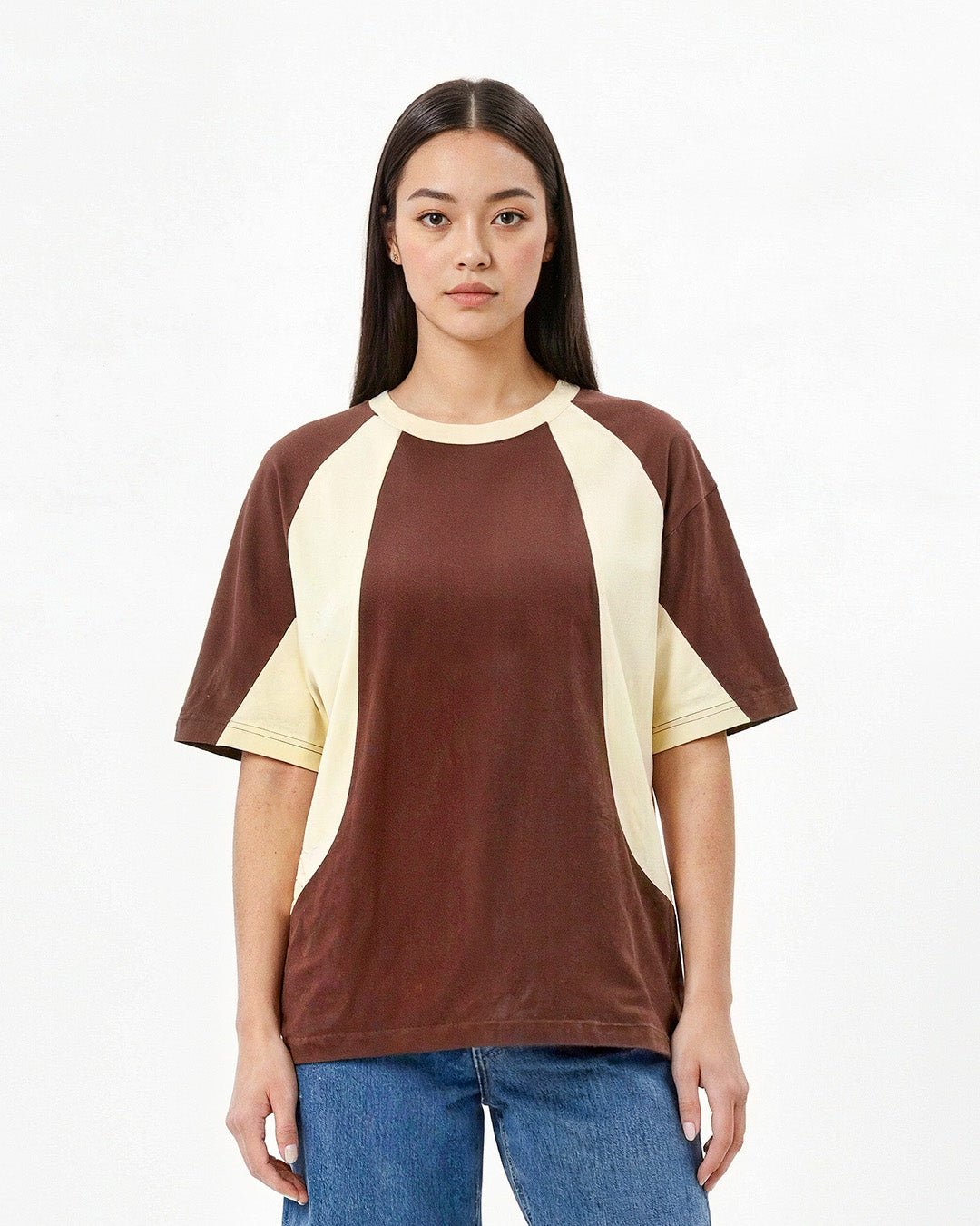 Brown-Cream All-Star Plain Oversize T-Shirt