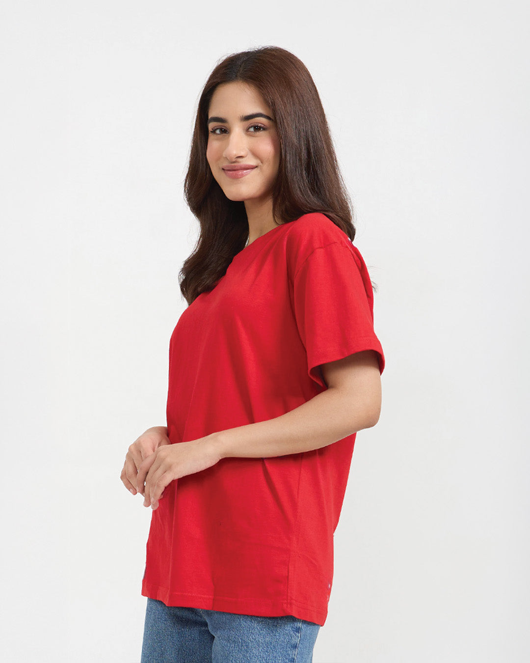 Red Plain Oversized T-Shirt