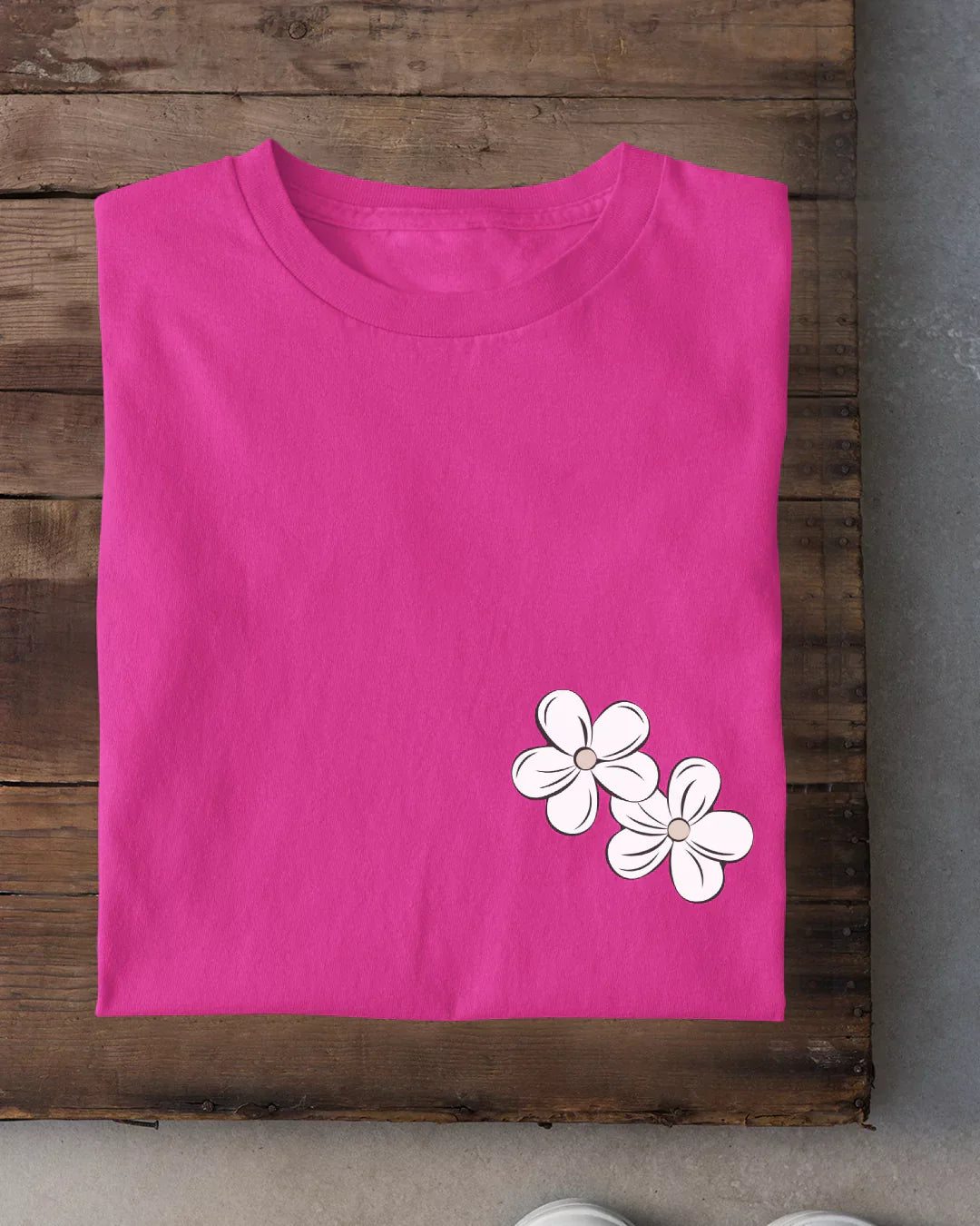 Hot Pink Twin Flower T-Shirt