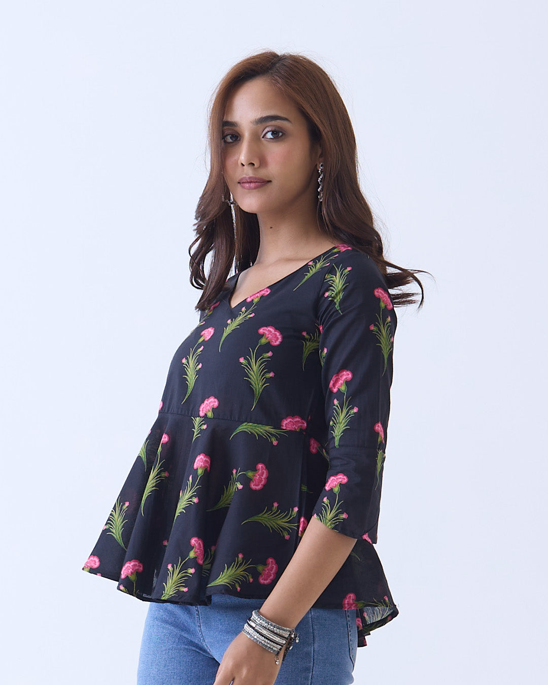 Black Camelia Top
