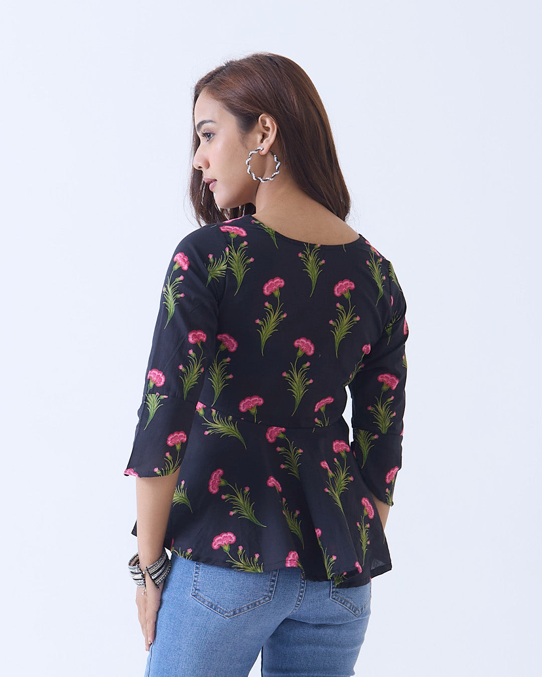Black Camelia Top