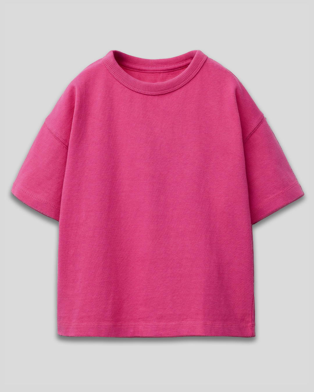Hot Pink Plain Boxy Oversized T-Shirt