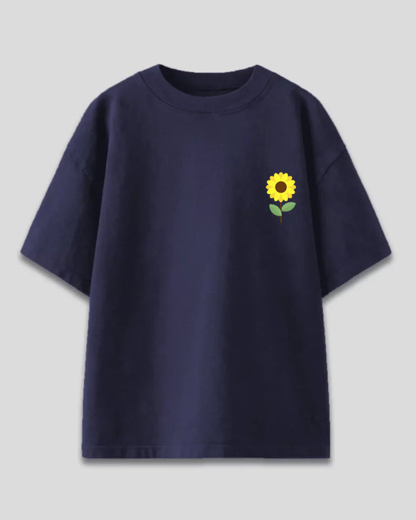 Navy Sunflower Oversized T-Shirt