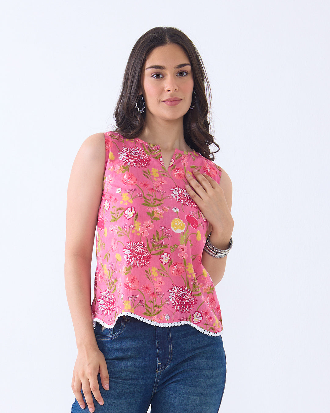 Pink Sara A Line Top