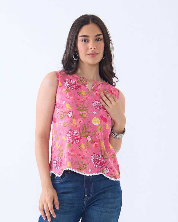 Pink Sara A Line Top