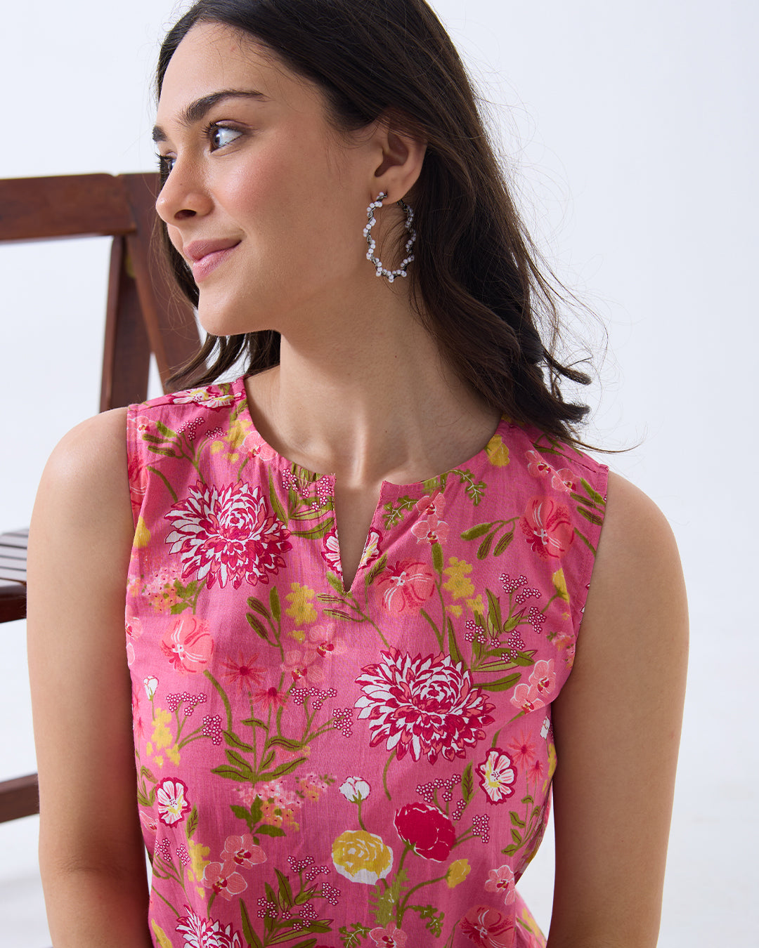 Pink Sara A Line Top