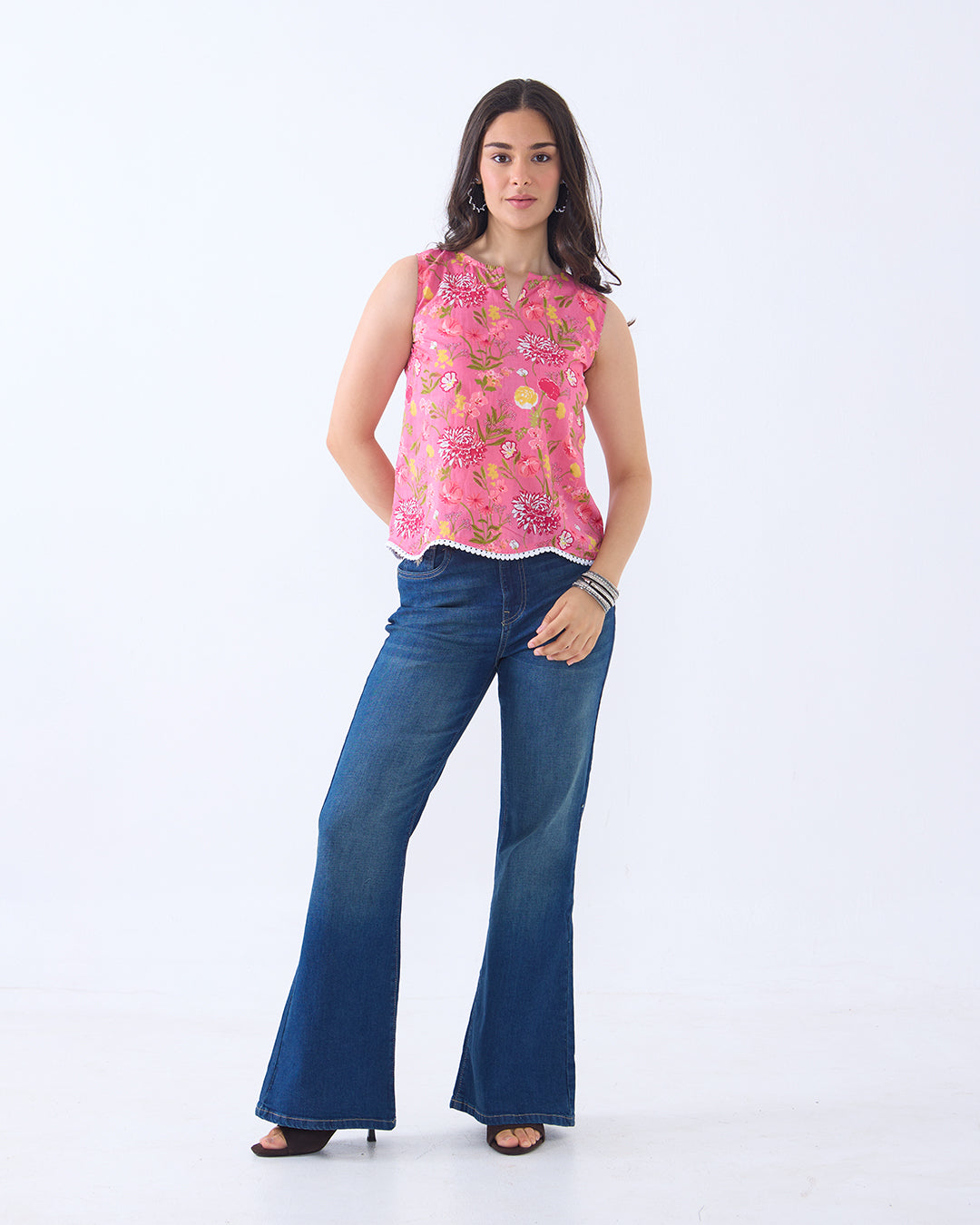 Pink Sara A Line Top