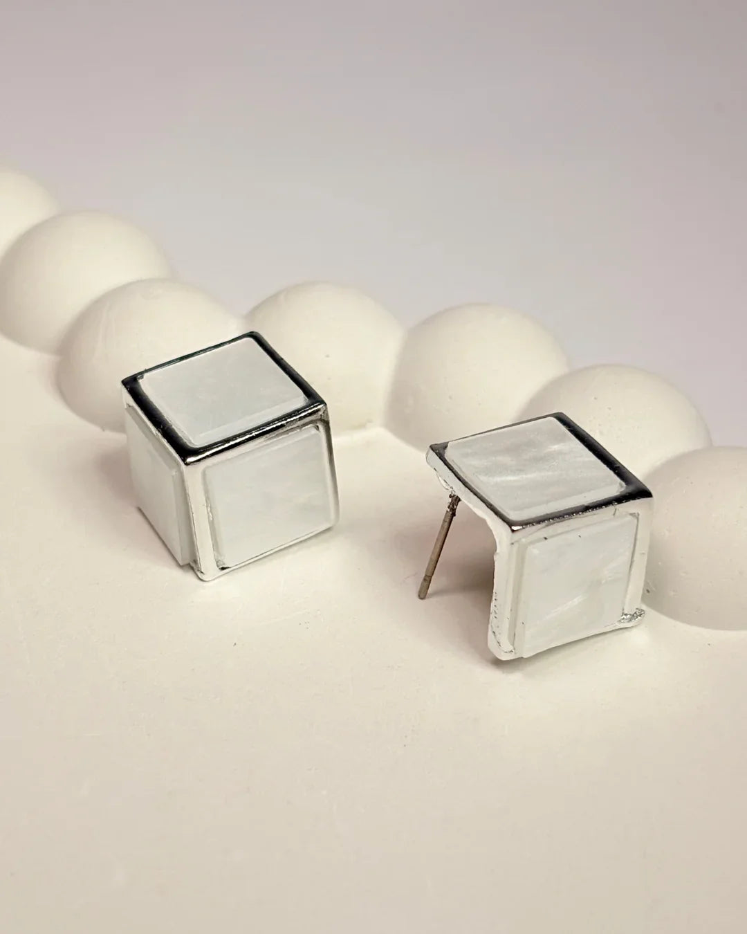 White Cube Studs