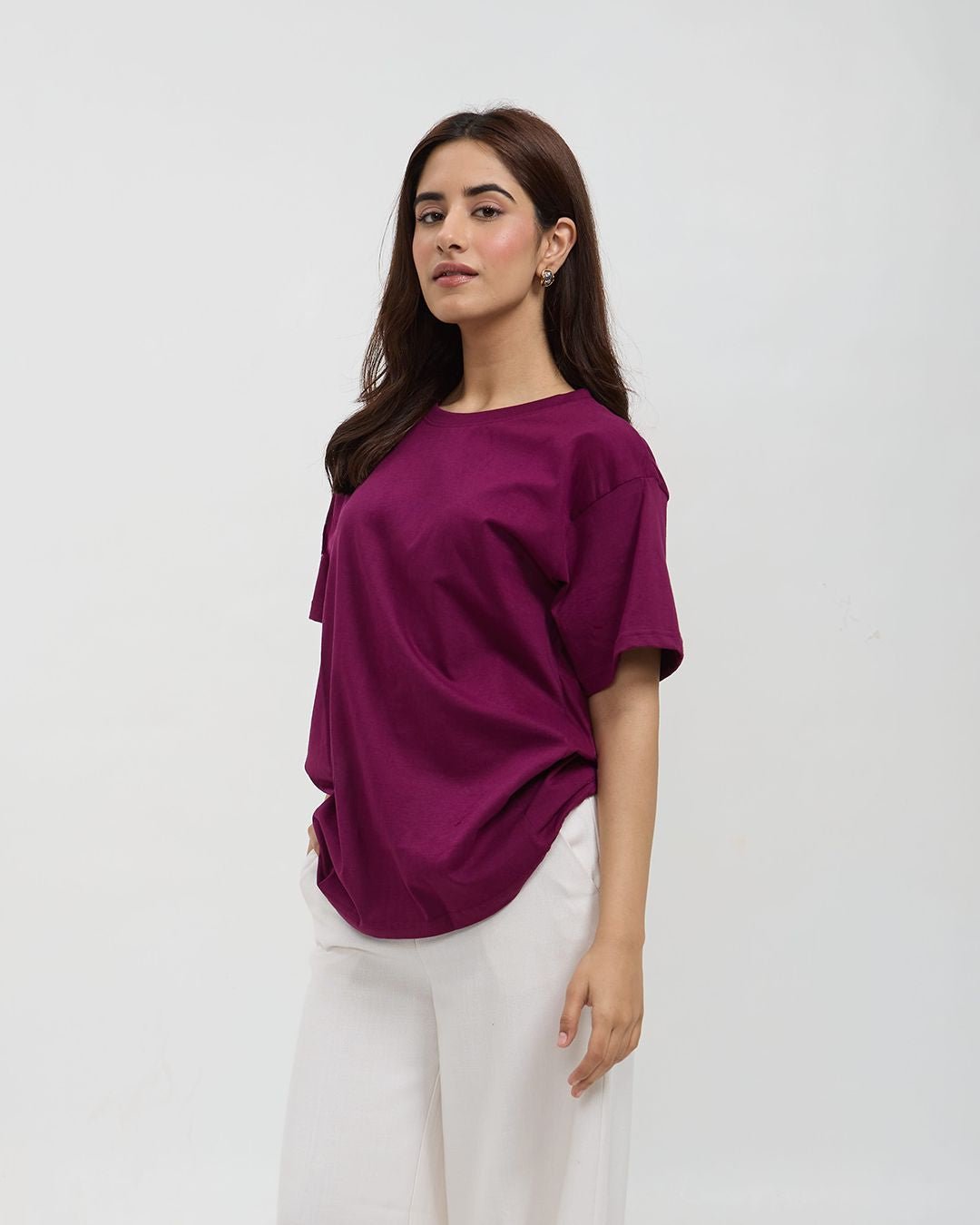 RB Mulberry Plain Oversized T-Shirt