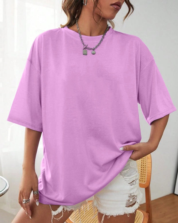 Lilac Plain Oversized T-Shirt