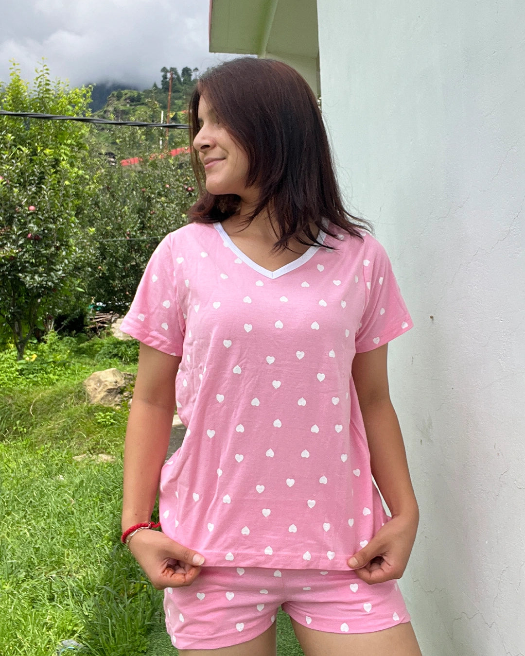 Pink Crush Cotton Shorts Set
