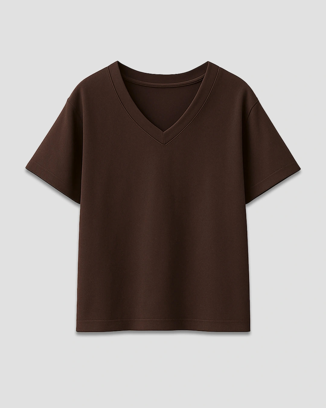 Cocoa Plain V-Neck Oversized T-Shirt
