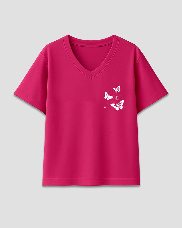 Butterfly V-Neck Oversize T-Shirt