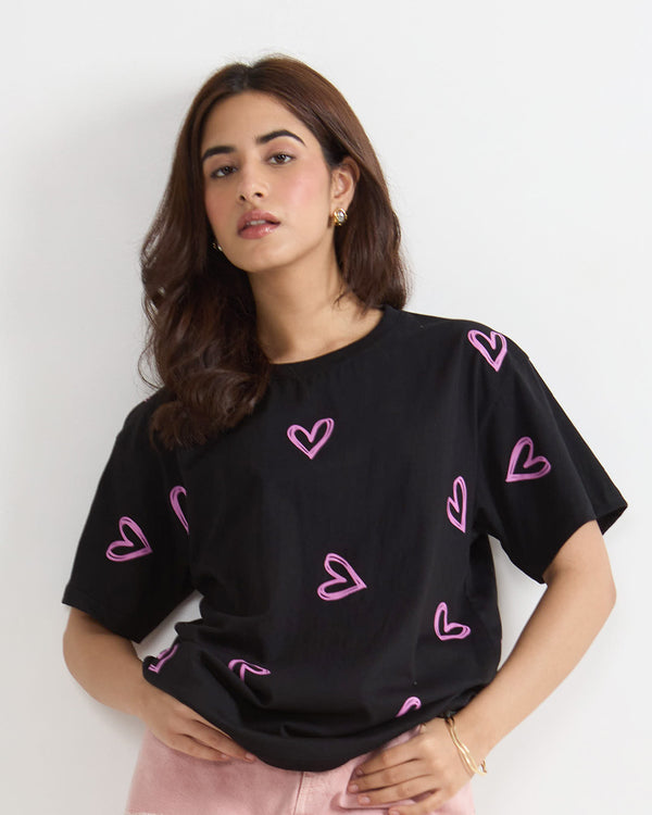 Lover Oversized T-Shirt - Shop Printed T shirt for Women Online In India | LoveDky