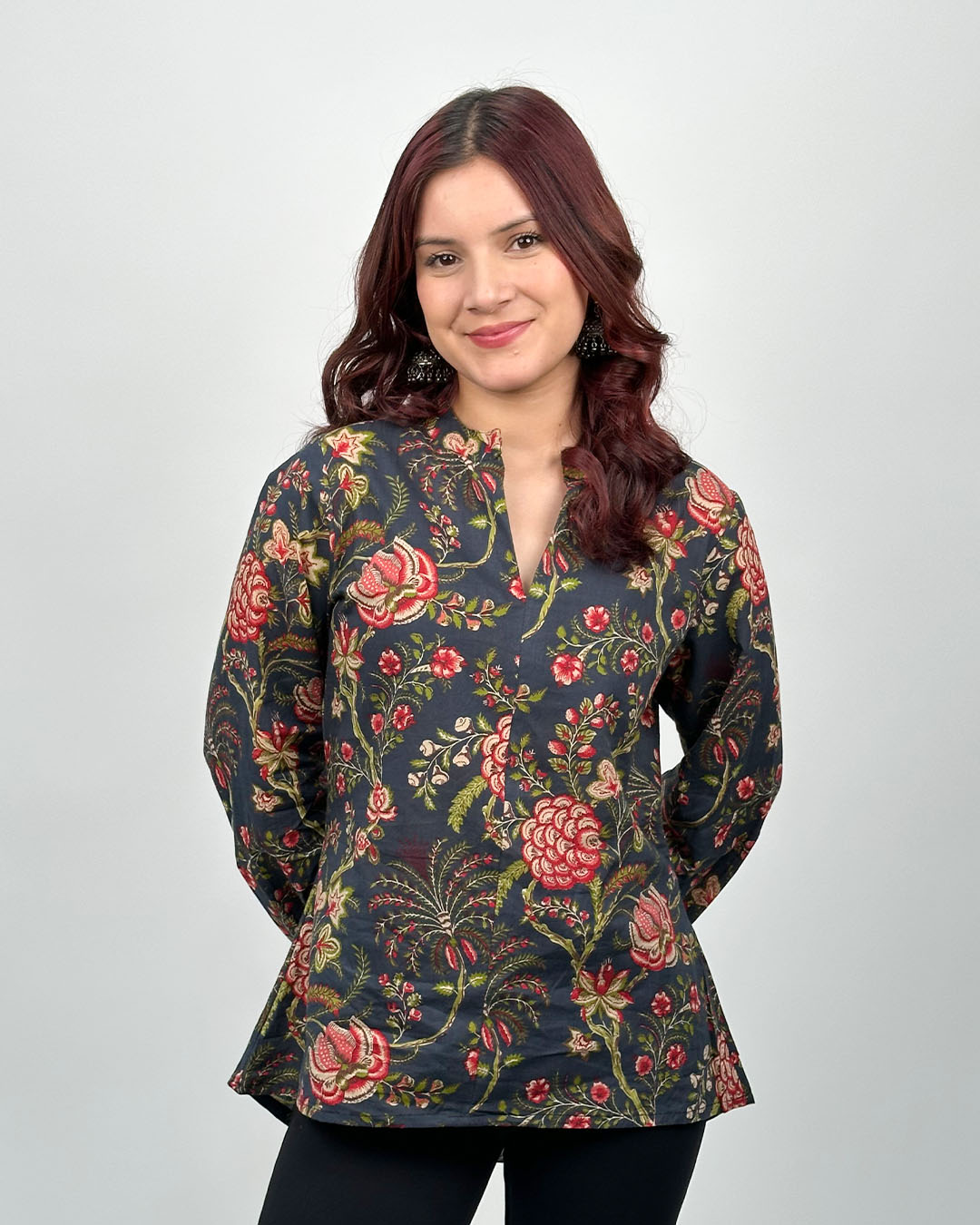 Blue Vaani High Low Short Kurti