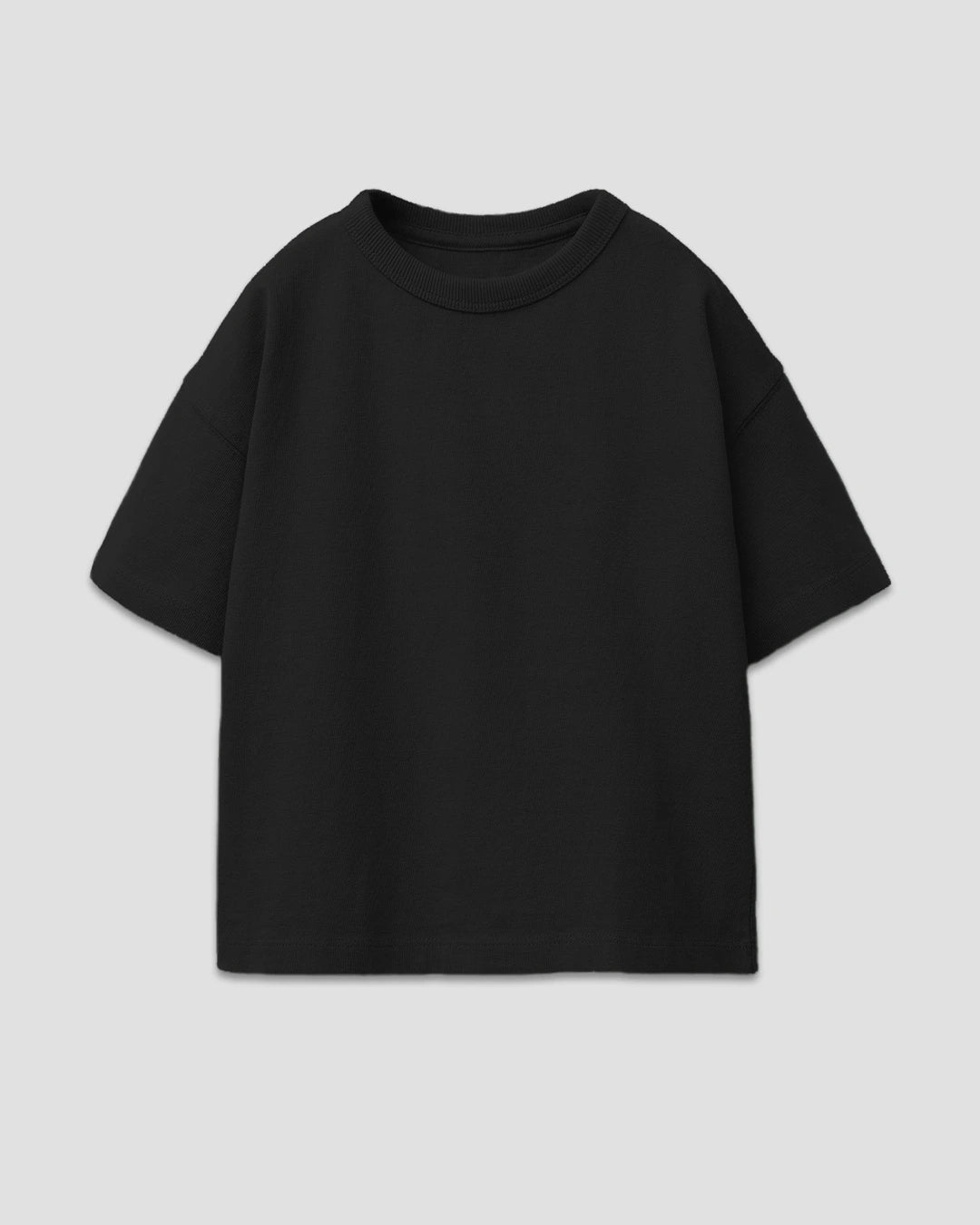 Black Plain Boxy Oversized T-Shirt
