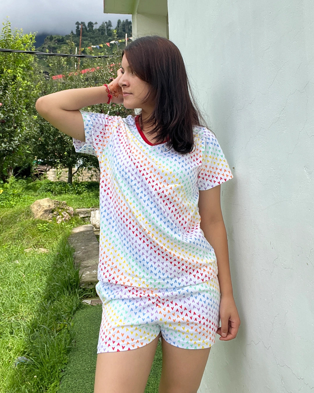Rainbow Cotton Shorts Set