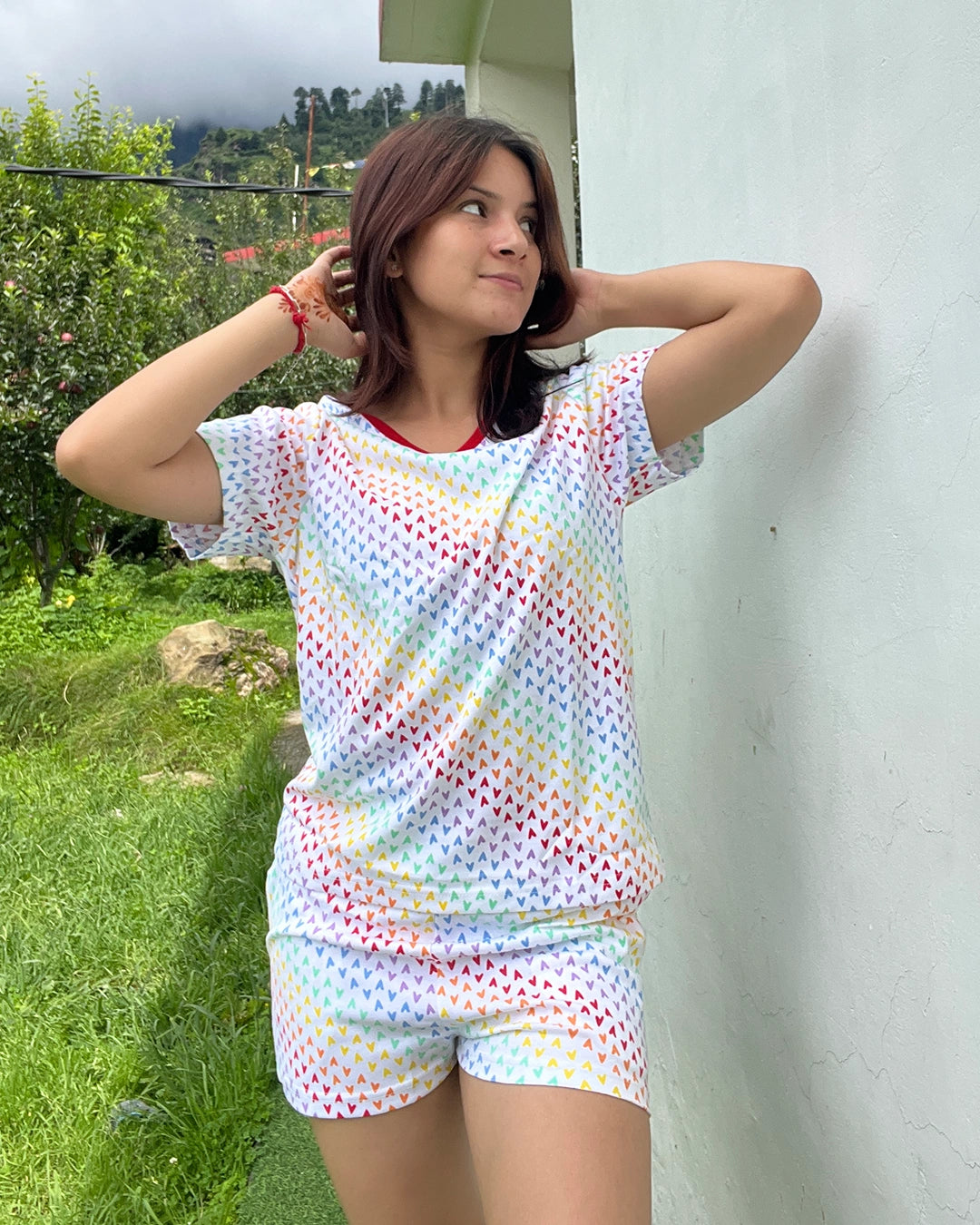 Rainbow Cotton Shorts Set