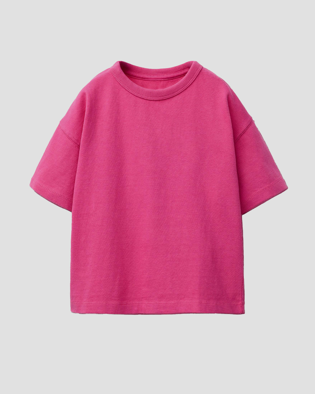 Hot Pink Plain Boxy Oversized T-Shirt