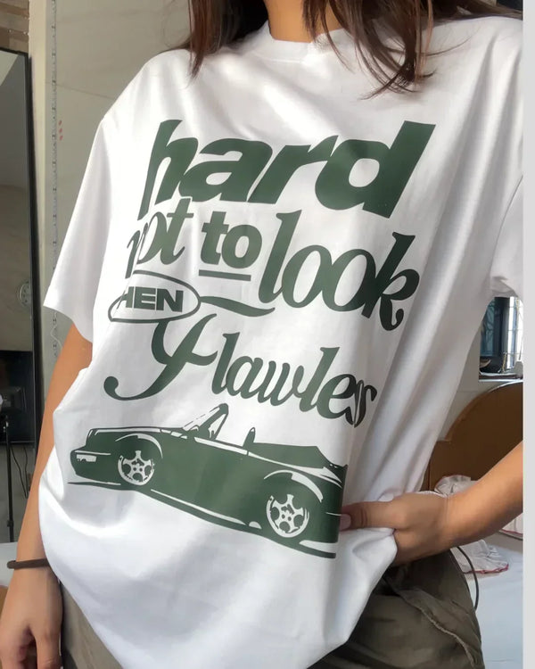 Hard Not To Look Flawless Oversized T-Shirt - Shop Printed T shirt for Women Online In India | LoveDky