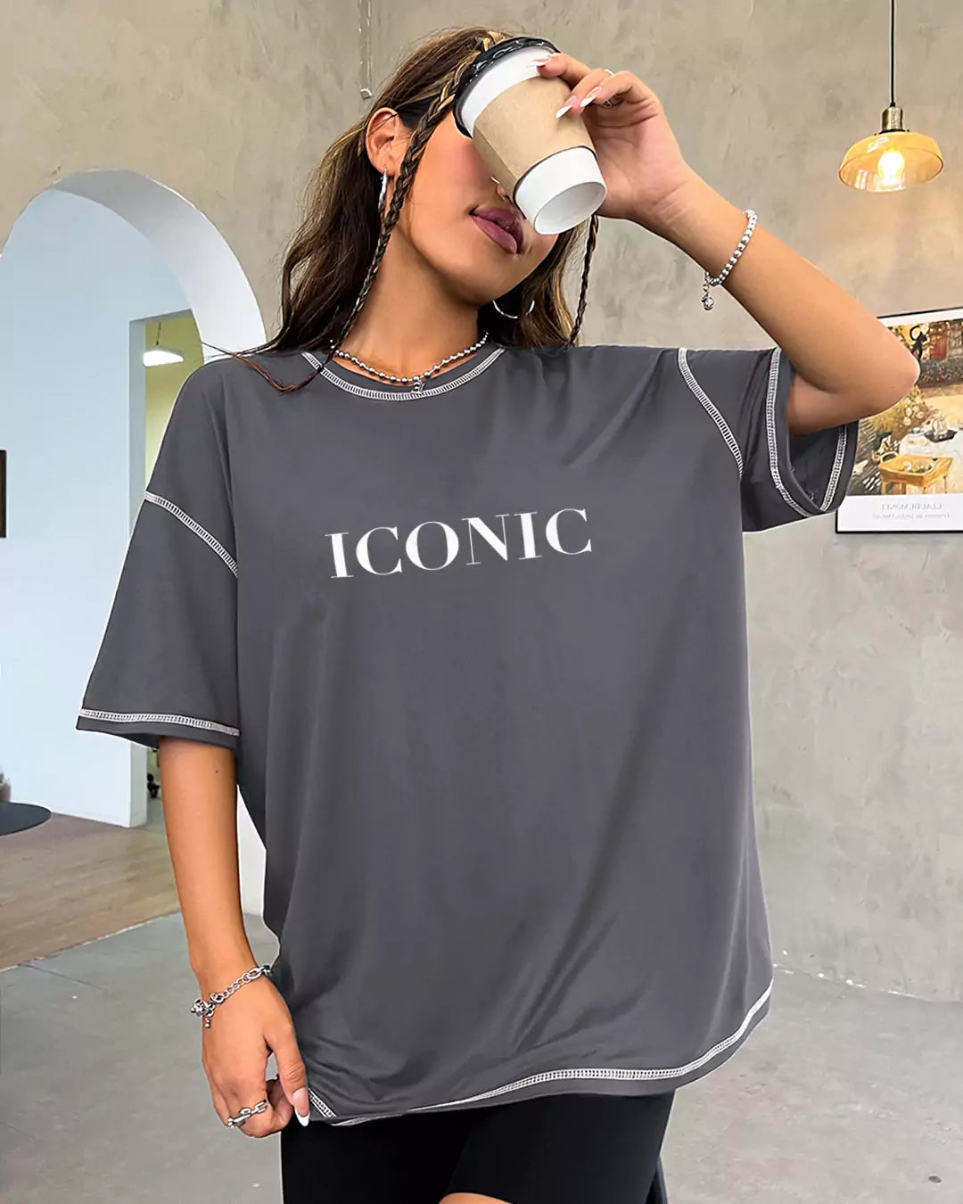 Iconic Reverse Weave Oversized T-Shirt