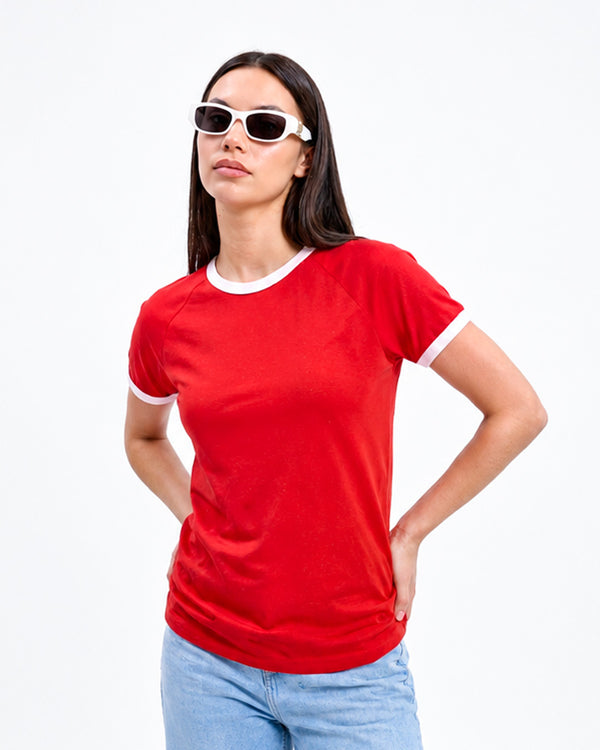 Tap Out T-Shirt - Red & White