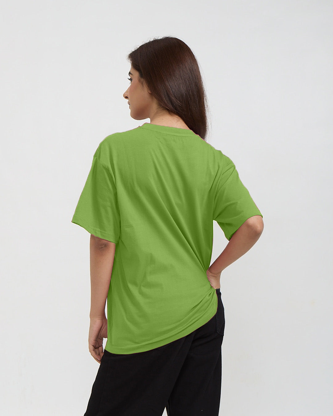 Kiwi Green Plain Oversized T-Shirt