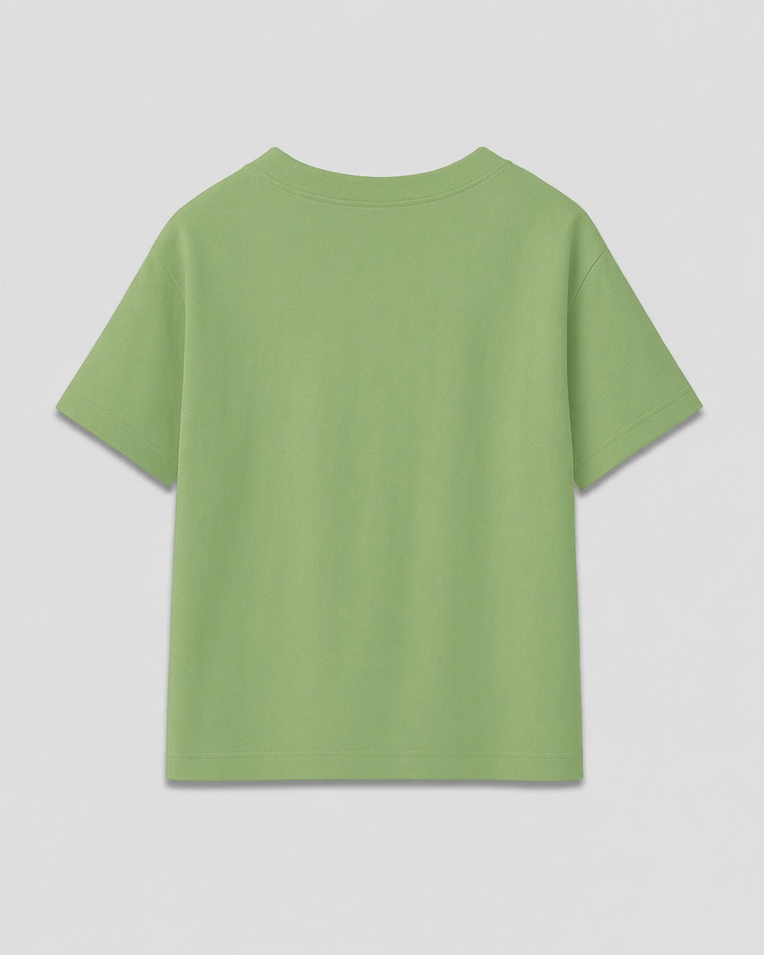 Light Green Plain V-Neck Oversized T-Shirt