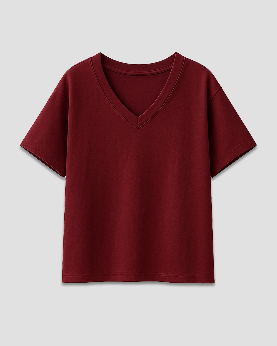 Ruby Plain V-Neck Oversized T-Shirt