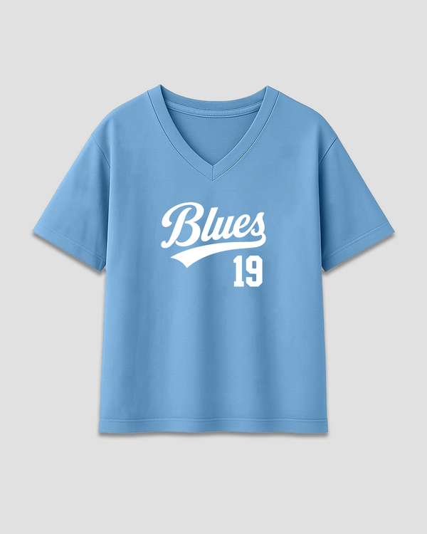 19 Blues V-Neck Oversize T-Shirt